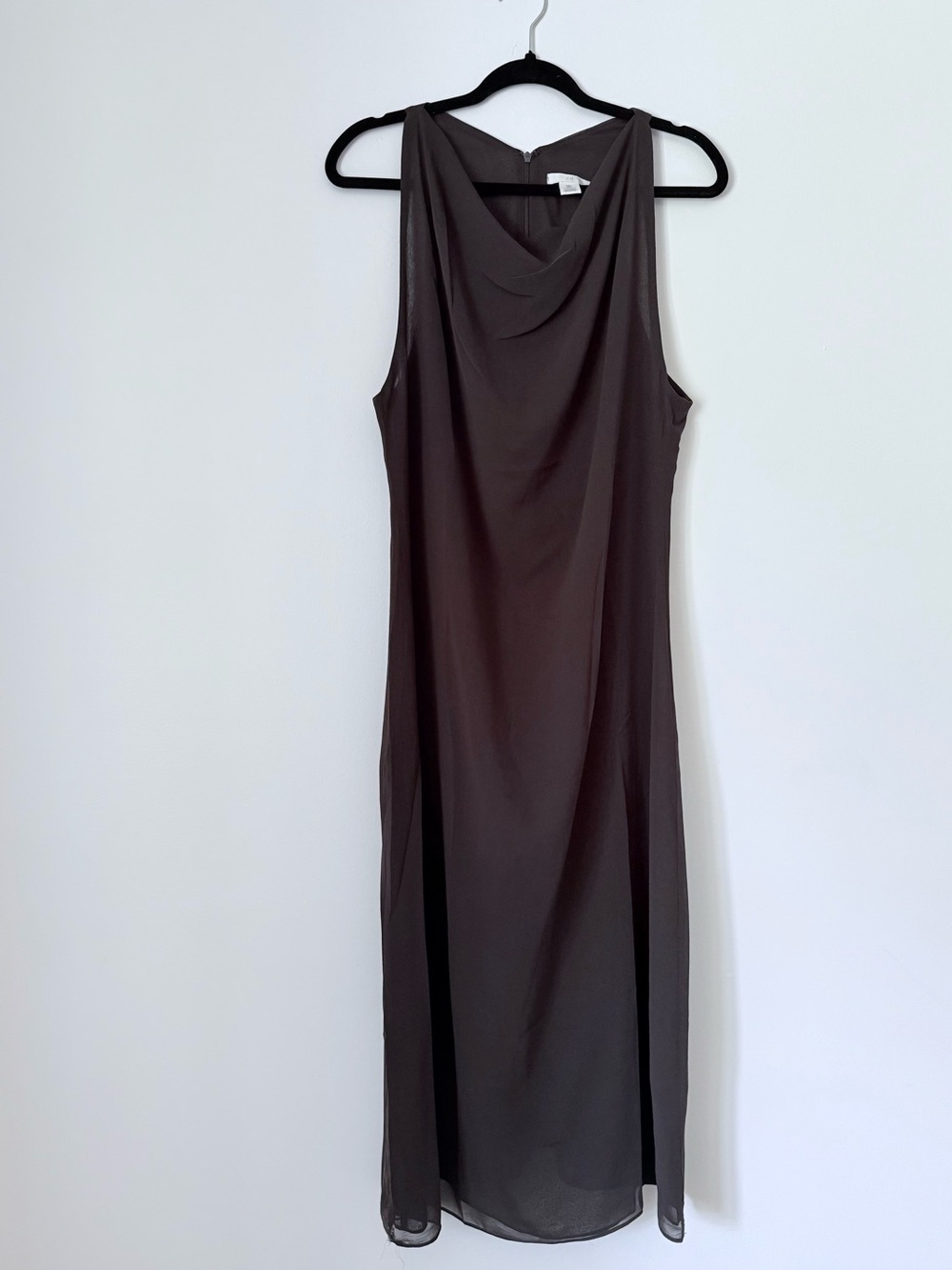 H&M Sleeveless Cowl Midi Dress - Dark Brown SZ.L